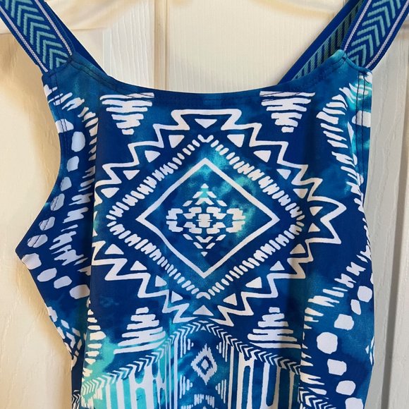 So Girls One Piece Swimsuit Blue Sz. 10 - Picture 2 of 6